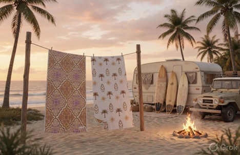Boho surfboard towel