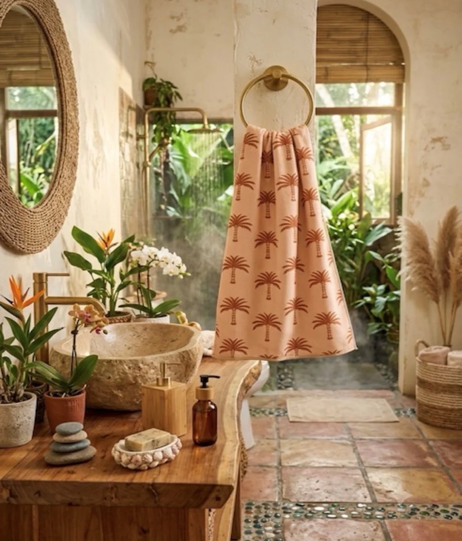 Brown palm tree Hand Towel
