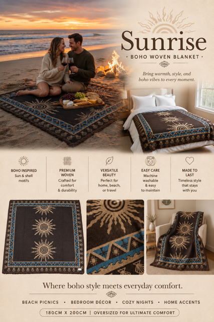 Sunrise Boho blanket XL